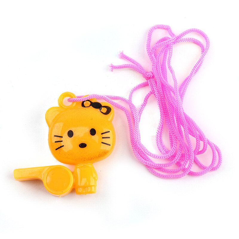 10pcs/Set Cartoon Animal Cat Whistle Kids Cheerleading Toys Plastic Sports Whistle Kids Birthday Party Gifts Random