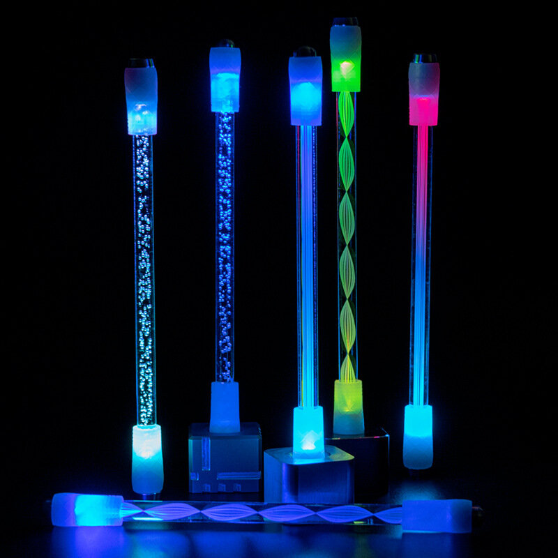 Release Pressure Student Gift Acrylic Luminous Spinner LED Light Spinning Pens Gifts Spinning Pen Twirling Pen LED Rotating Pen