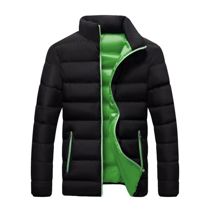 2022 męska kurtka jesienno-zimowa męska ocieplana kurtka z bawełny stójka kołnierz Coldproof zagęścić Coldproof płaszcz z suwakiem płaszcz Streetwear