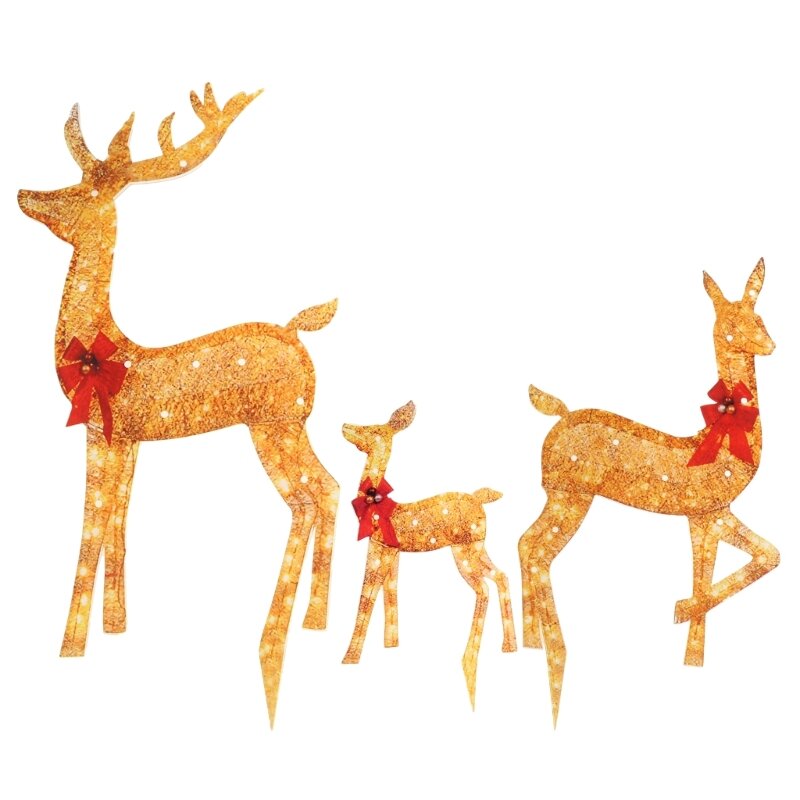 Наружные рождественские светильники с оленями из акрилового материала, рождественские садовые светильники