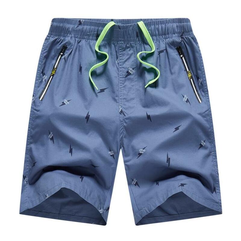 Calções casuais de elástico na cintura masculina, calças na altura do joelho, novas calças curtas masculinas para verão, tamanho 6XL