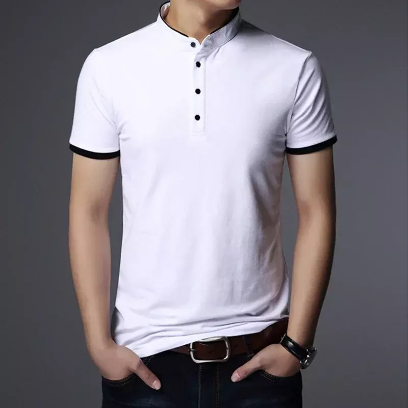 Polo brodé de haute qualité pour homme, t-shirt court, vêtement masculin