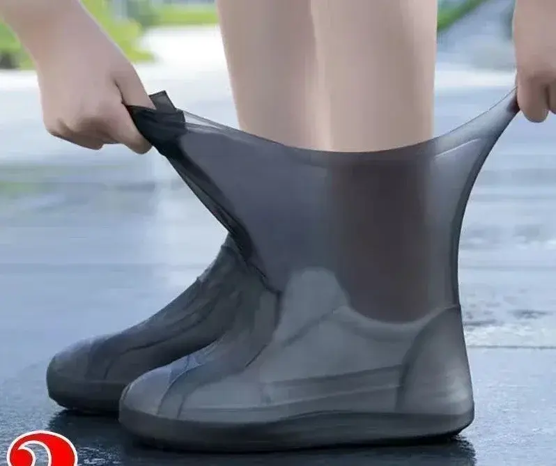 Silicone Slip-Resistant Shoe Covers, impermeável borracha Rain Boot, Rain Gear, Overshoes acessórios para dia chuvoso, 1 par, venda quente