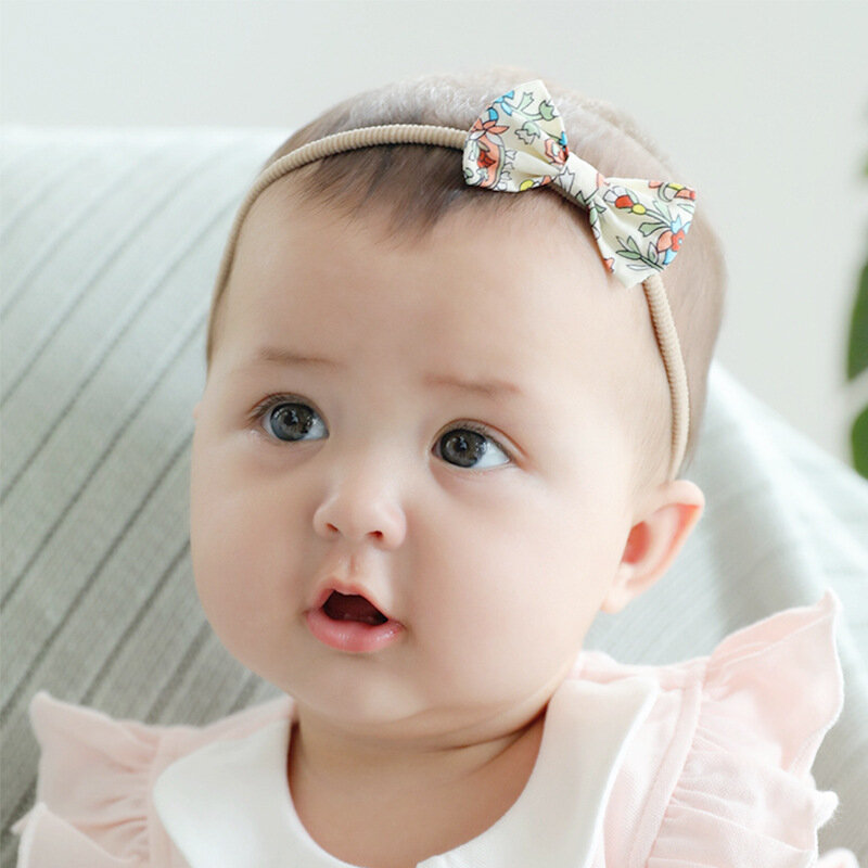 1Pc Cute Bow Bayi Ikat Kepala untuk Gadis Nilon Kepala Band Serban Baru Lahir Bando Hai... untuk Aksesoris Rambut Bayi Anak-anak
