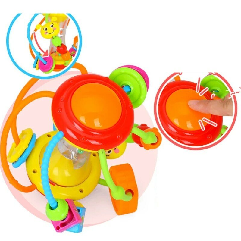 Y1UB-pelota agarre para niños, sonajero giratorio, juguetes cerebrales para dormir/jugar