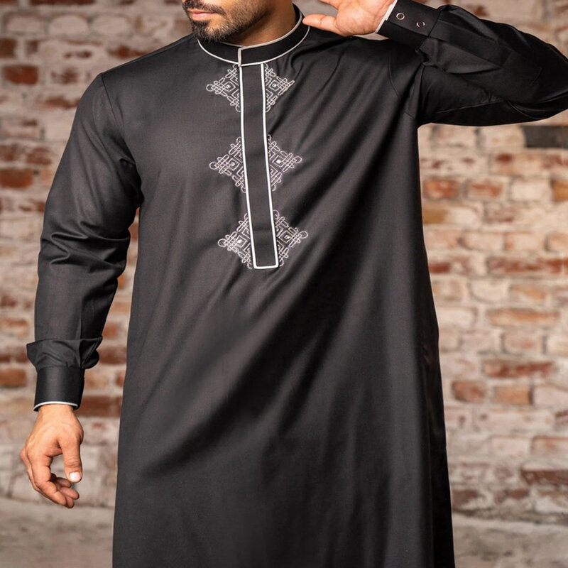 2024 Muslim Jubba Thobe Islamic Clothing Ramadan Men's Abaya Dress Abaya Saudi Clothing Muslim Abaya Jubbah Dubah Dress