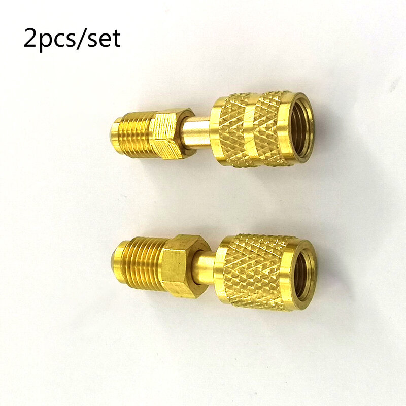 2PCS Adapter M 5/16" X F 1/4" SAE Air Conditioner Quick Couplers R32 R410a Refrigerant Air Conditioning Filling