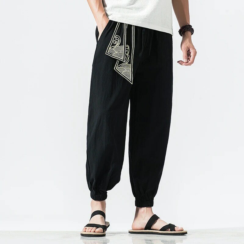 Streetwear Casual Harem Pants Men Joggers Wide Leg Sweatpants Men Harajuku Style Baggy Pants Male Cotton Spring Trousers