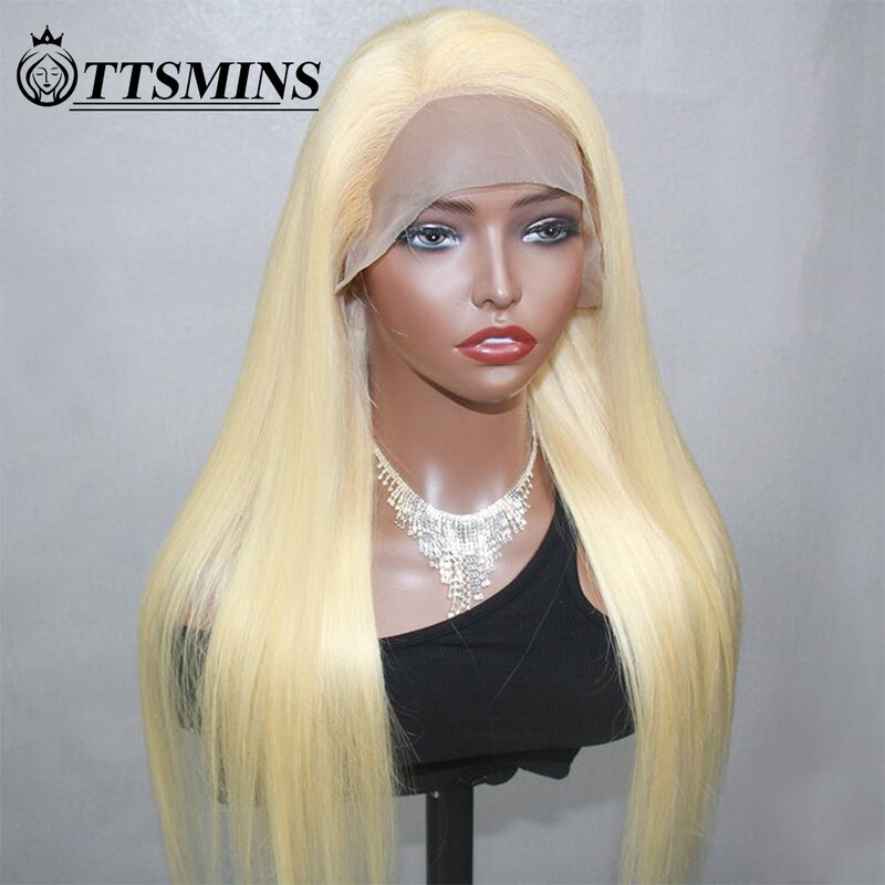 Парик женский прямой блонд из человеческих волос, 13x4 613, 30/34 дюйма