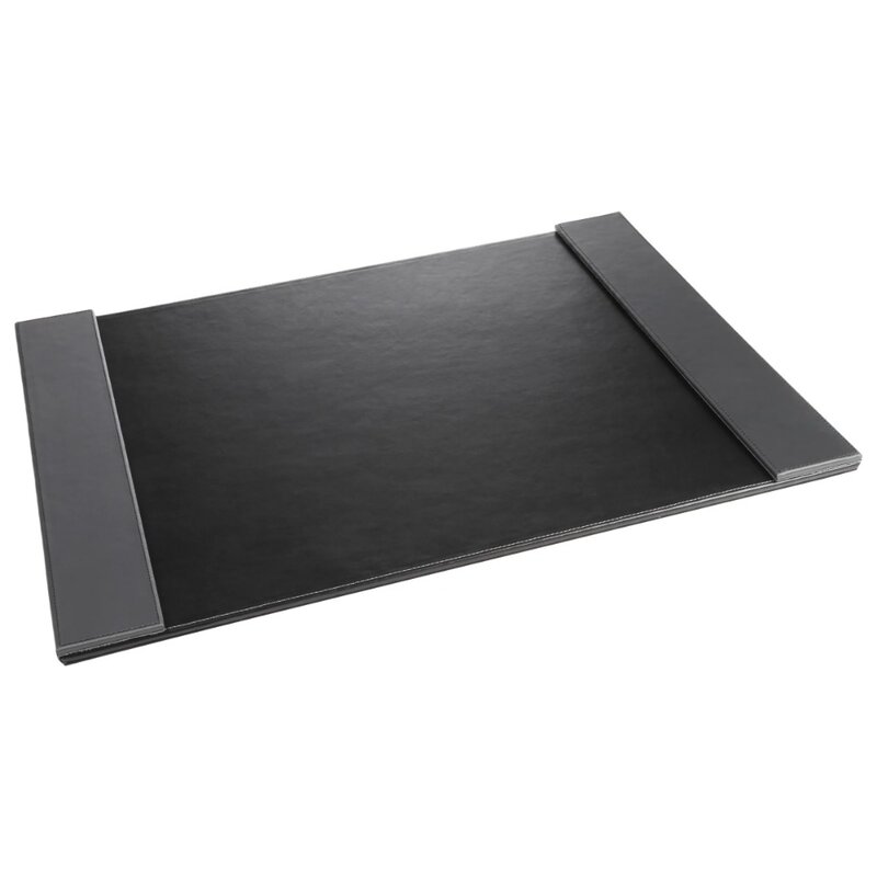 แผ่นรองโต๊ะหนังเทียม5240-BG มีรางด้านข้างสีเทาแบบพับได้สำหรับมืออาชีพ24นิ้ว x 19นิ้วสีดำ