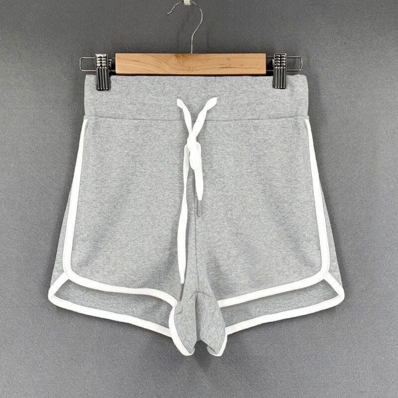 Celana pendek gaya santai wanita, selangkangan terbuka tidak terlihat untuk olahraga luar ruangan pelangsing seks elastis menarik tali celana