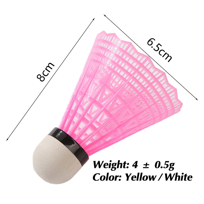 1 buah bola nilon imitasi merah muda tahan lama Badminton luar ruangan plastik nilon latihan permainan penggunaan latihan