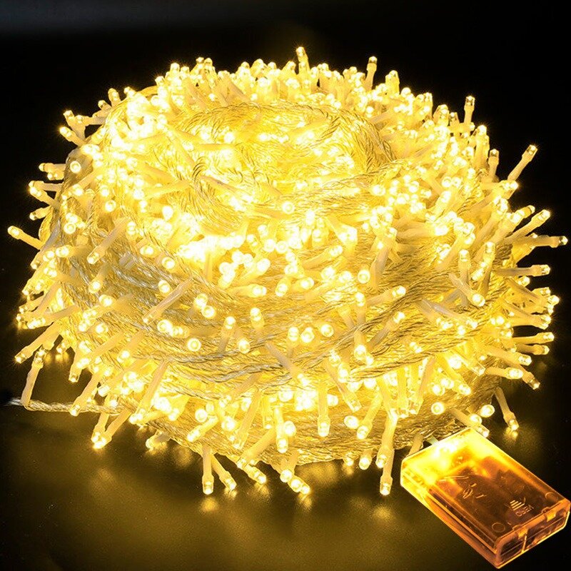 Zasilany z baterii światła girlanda żarówkowa LED z drutu miedzianego girlanda lekka wodoodporna lampki na świąteczne dekoracje weselne