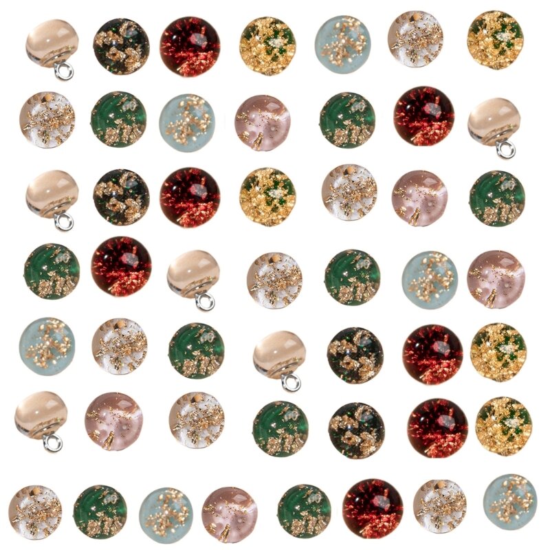 50 peças botões folha ouro para traje tradicional chinês cheongsam resina botões redondos para fivela fechamento