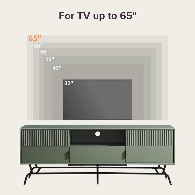 Quin Modern TV Stand com gavetas de armazenamento, Media Console Cabinet, Entertainment Center for 65 "Television