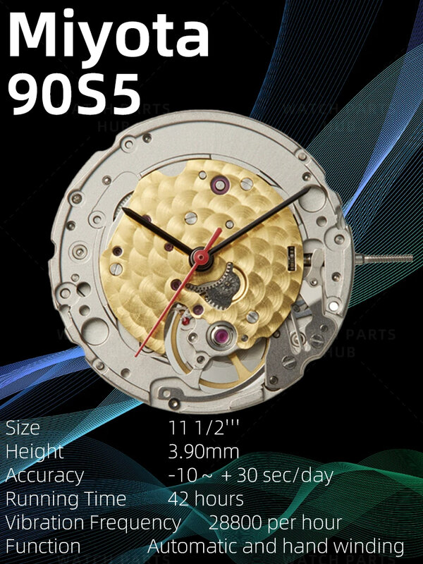 1* Japanese Mechanical Movement 3 Hands Open-Heart Movement Miyota For Citizen 90S5 Mechanical Movement Ultra-thin Replace Parts