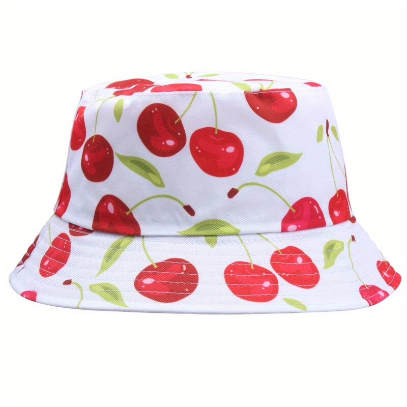 Панама с принтом вишни, складная дышащая Солнцезащитная шляпа, летняя спортивная пляжная шляпа для пешего туризма