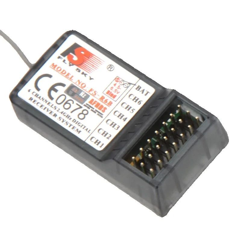 FlySky-Receptor de Radio con Control remoto, dispositivo de 2,4 Ghz, 6 CANALES, para FS CT6B, FS-R6B, FS-T6, i6, i10