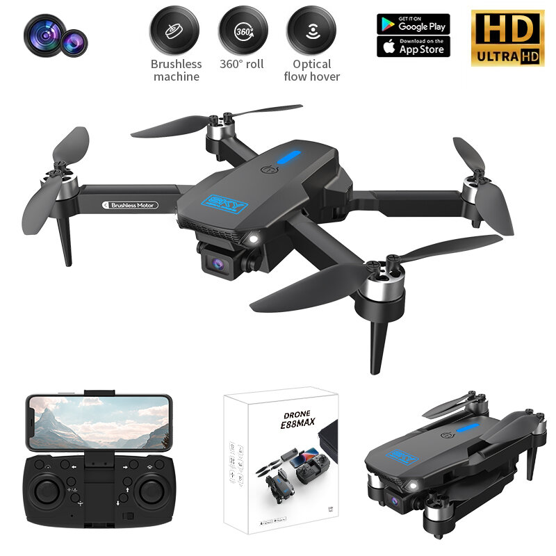 New E88MAX Brushless Drone Optical Stream HD Aerial Photography Quadcopter Remote Control Aircraft Toy Children's Day Gift