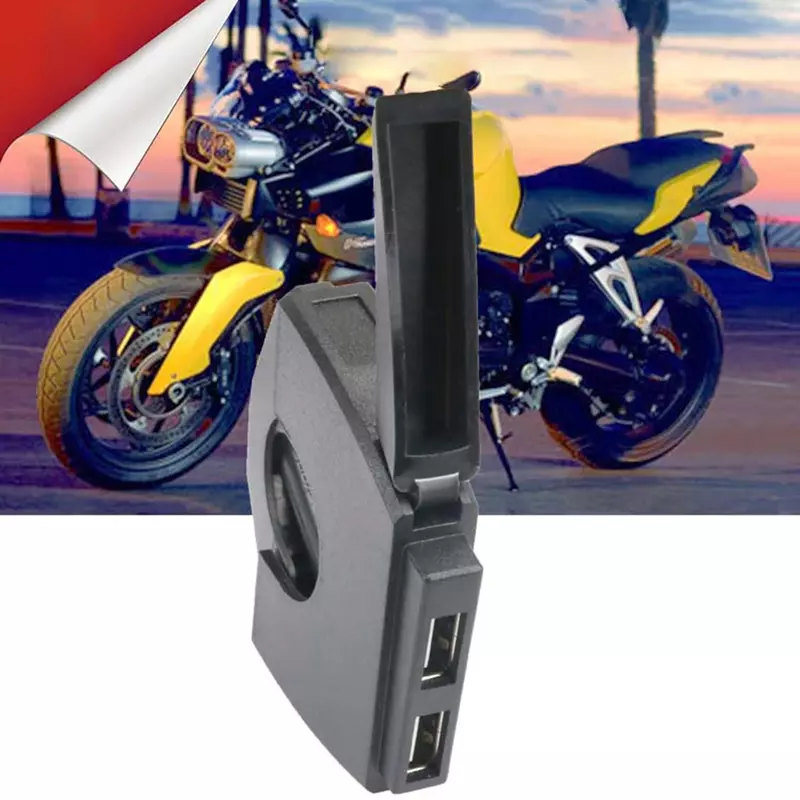 オートバイ用デュアルUSB充電器プラグアダプター,ユニバーサルハンドルバー,高品質,22.2-25.4mm, 2024