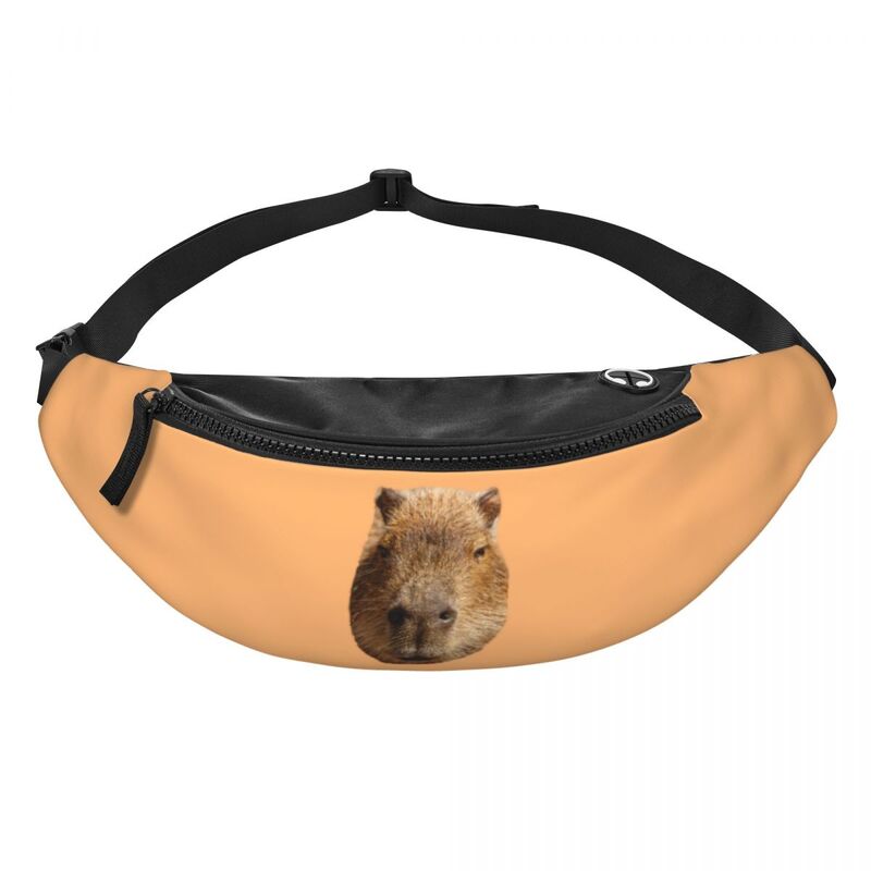 Cool Capybara Face Fanny Pack pour hommes et femmes, sac de taille à bandoulière, téléphone, poudres d'argent, course à pied