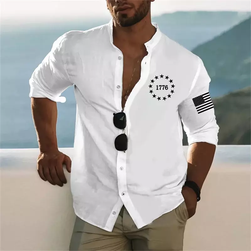 Top masculino de lapela de botão, camisa casual para musculosos, rua ao ar livre, sala esportiva, moda simples, novo, 1776, 2023