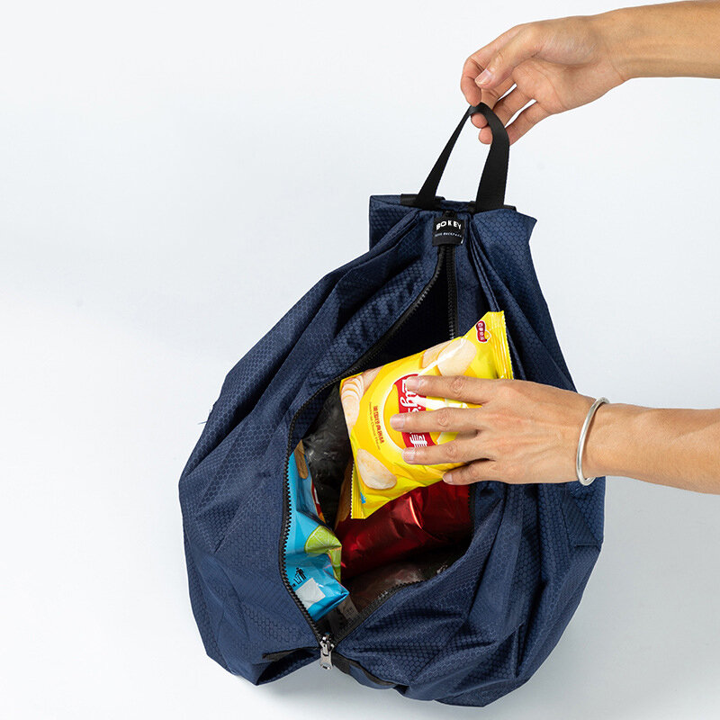 Tas punggung portabel luar ruangan, ransel olahraga dapat dilipat portabel berpergian kasual nilon lipat tahan air