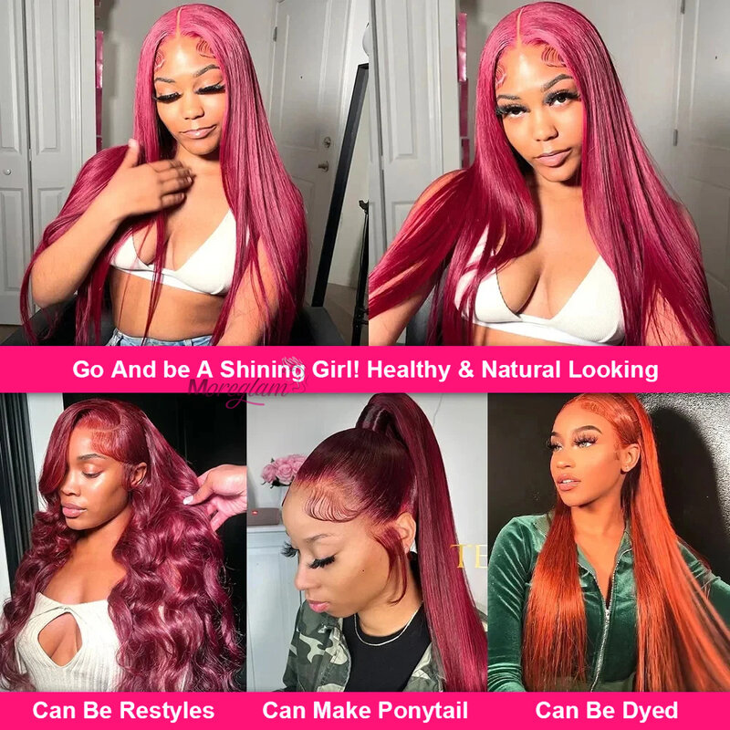 99j Burgundy 13x6 Hd Lace Front Human Hair Wig 13x4 Brazilian Red Glueless Straight Lace Front Colored Human Hair Wigs For Women