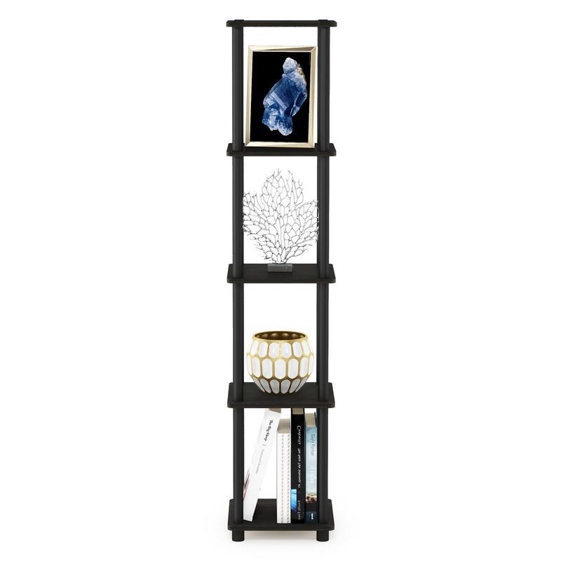 Furinno-estante cuadrado de 5 niveles para exhibición, Espresso/organizador negro, decoración