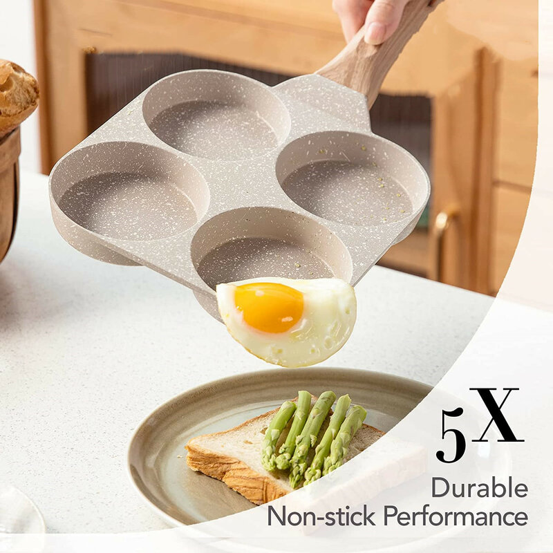 Quatro buracos ovo panqueca fyi frigideira não vara frigideiras e panela frigideira 4 ovos fogão omelete café da manhã presunto maker para cozinha ferramenta