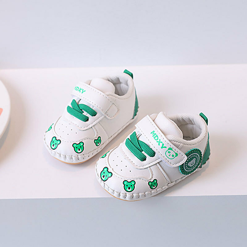 Cartoon Beer Kinderen Sneakers Pu Haak Lus Baby Jongens Meisjes Vrijetijdsschoenen 2024 Zachte Bodem Baby Sportschoenen