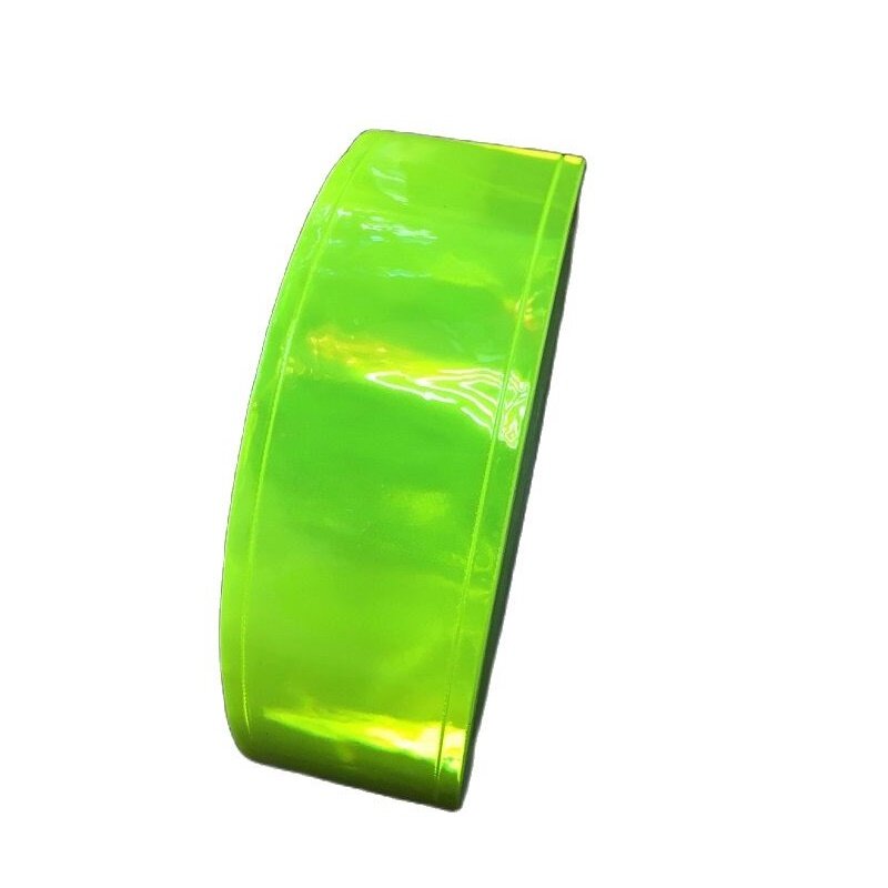 Fita de advertência reflexiva do PVC, material fluorescente verde e branco do refletor, 5cm x 5m