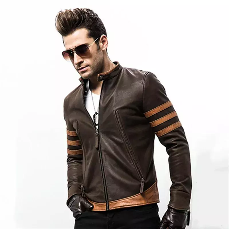 Chaqueta Cavalier de motocicleta para hombre, abrigo de piel sintética, diseño de juego, primavera, 2024
