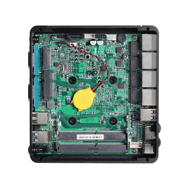 Xcy Celeron DDR4 J6412 M.2 NVMe 4 * Intel i225V 2.5G LAN RS232 RS485 DB9รองรับ WiFi 3G 4G LTE Windows 11 Linux fanless คอมพิวเตอร์ขนาดเล็ก