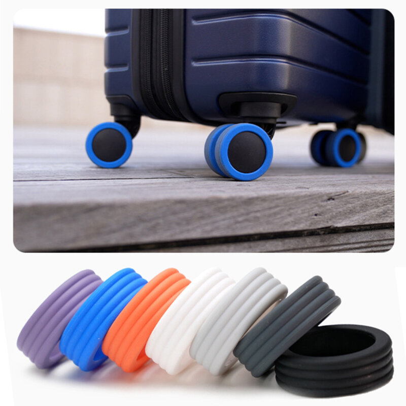 8Pcs Silicone Wheels Protector For Luggage Reduce Noise Office Swivel Chair Wheel Cover Castor Sleeve Luggage Accessories
