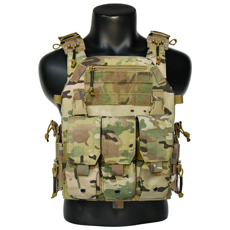 Quick Release Tactical Vest 1000D Nylon Durable Tactico Multi-Cam Tactical Vest Plate Carrier Protective Vest for Military