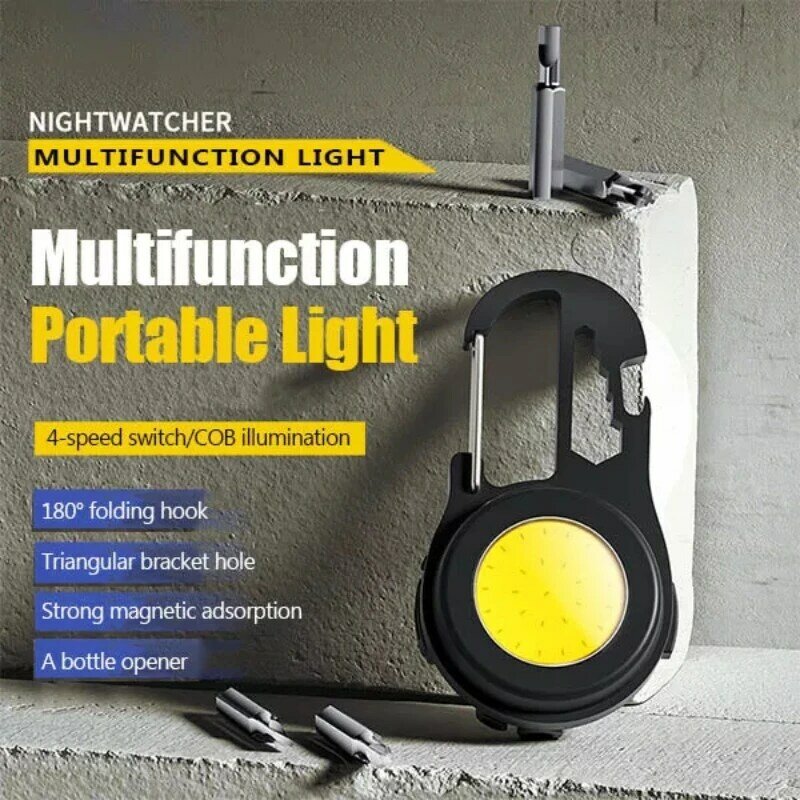 متعددة الوظائف مصباح عمل صغير ضوء غامر خارجي USB قابلة للشحن مصباح LED للطوارئ الشعلة قوية المغناطيسي المحمولة