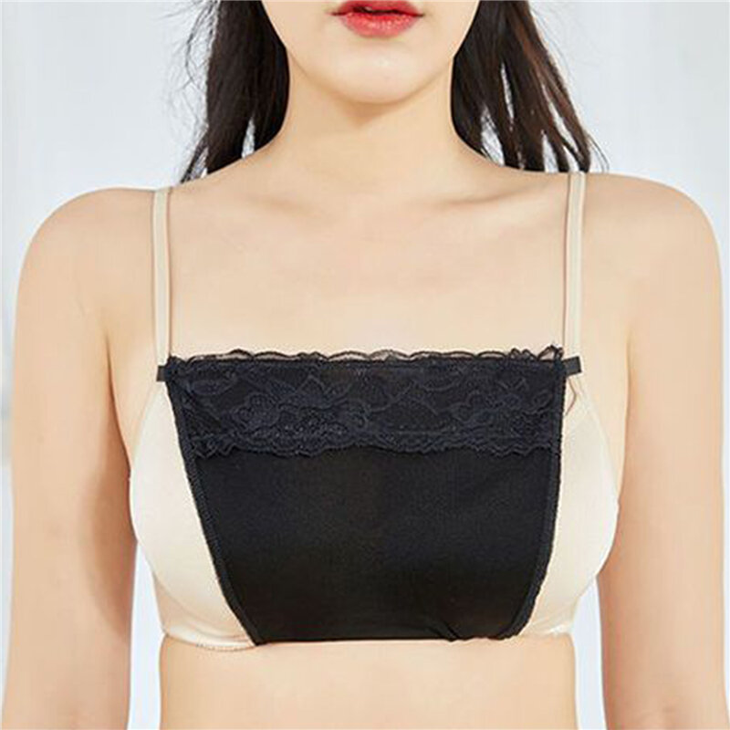 Women'S Lace Cleavage Cover Up Camisole Bra Underwears Strapless Insert Wrapped Chest Invisible Clip-On Adjustable Tube Top