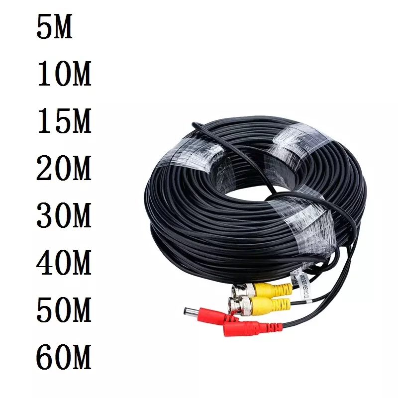 Cables de cámara AHD de 5M/10M/15M/20M/30M, Cable BNC de salida para Cable de enchufe de CC para DVR CCTV analógico, envío directo