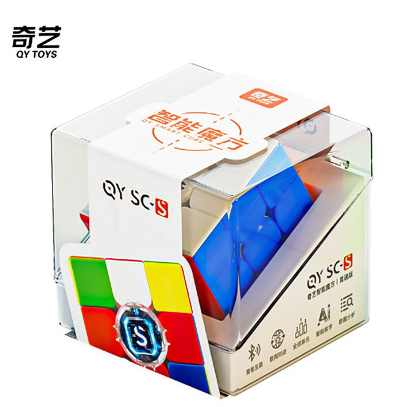 Qiyi-Cubo inteligente magnético de velocidad, juguetes Fidget profesionales sin pegatinas, AI 3x3, Speedcube, Cubo mágico, rompecabezas