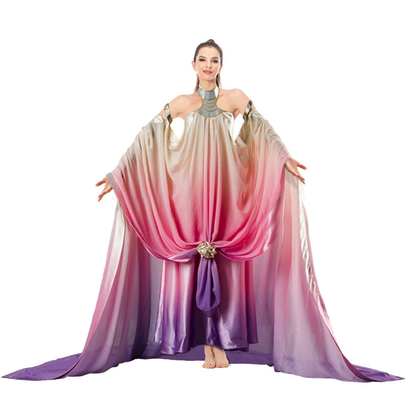 Padme-Disfraz de batalla espacial para mujer adulta, traje de fantasía, ropa de fiesta, juego de rol Amidala, vestido de lago, película
