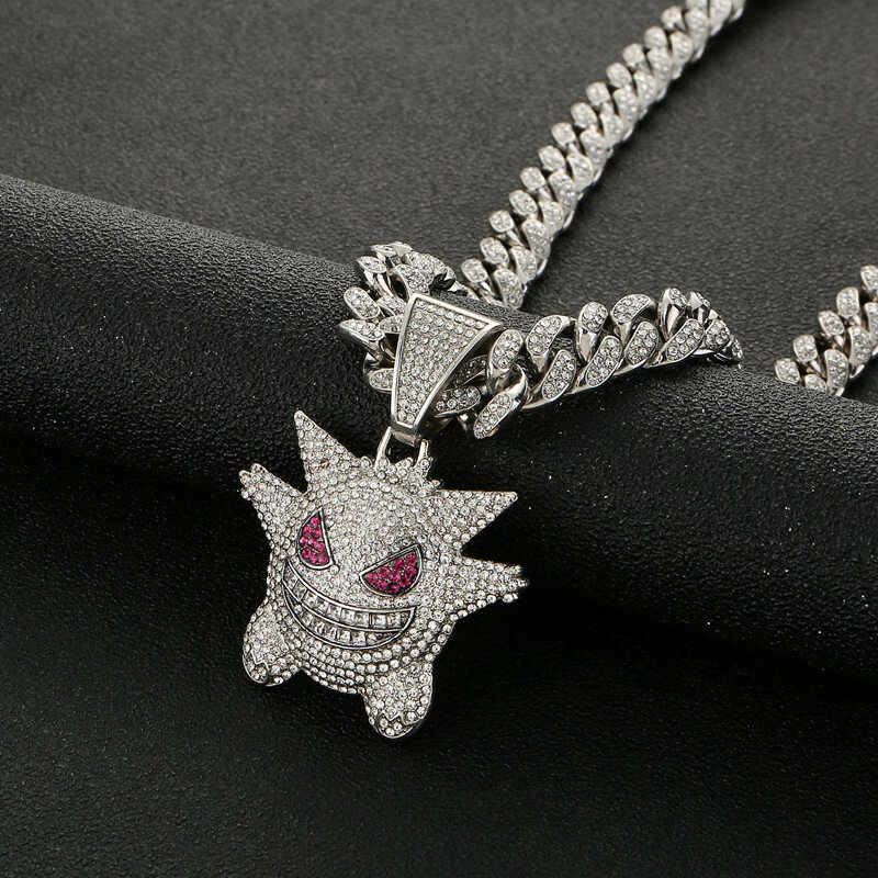 Collier pendentif Pokemon Anime pour filles, figurines Gengar, poupées de dessin animé, jouet Pikachu, accessoires modèles, cadeau pour enfants, drôle, bijoux