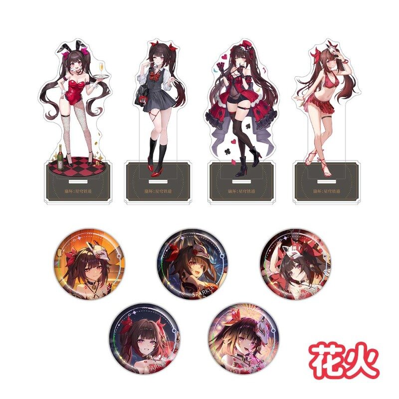 Anime Plate Desk Decor Honkai Star Rail Stand Sparkle Collection Ornament Accesorios Black Swan Acrylic Doll Furnishing Articles