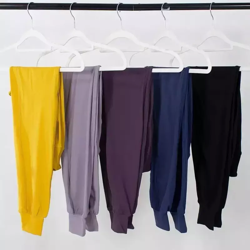 Limão-calças de jogging elásticas de cintura alta para mulheres, calças esportivas, casuais de ioga fitness, relaxadas, projetadas para movimento