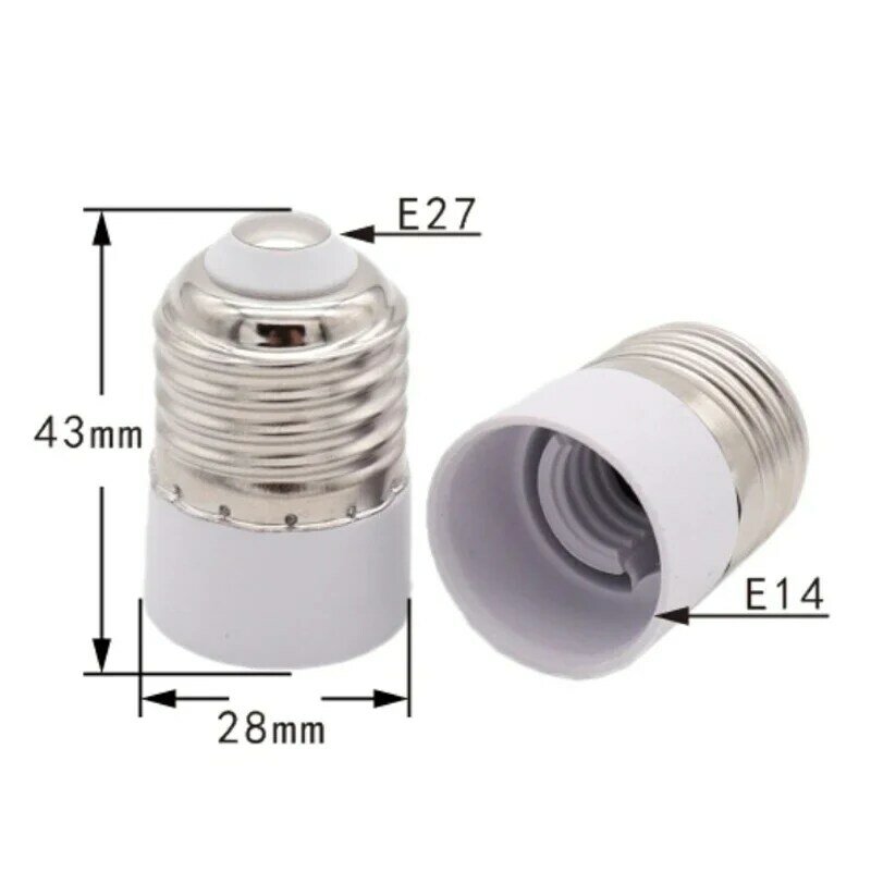 Conversão Lamp Holder Adapter, soquete de material de alta qualidade, adaptador de lâmpada, E27 a E14, 5pcs