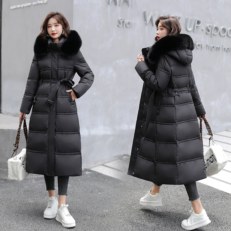Piumino da donna Casual e confortevole di media lunghezza femminile coreano inverno caldo Harajuku imbottito con cappuccio in cotone imbottito capispalla