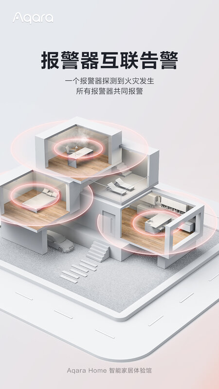 2022 aqara detector de fumaça zigbee compatível alarme incêndio monitor som alerta funciona com xiaomi mijia app mi casa