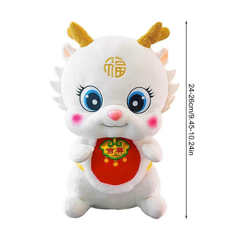 Year Of 2024 Mascot Toy 2024 New Year Mascot Dragon Plushies Short Plush Doll PP Cotton Filled Zodiac Toys Skin-Friendly For