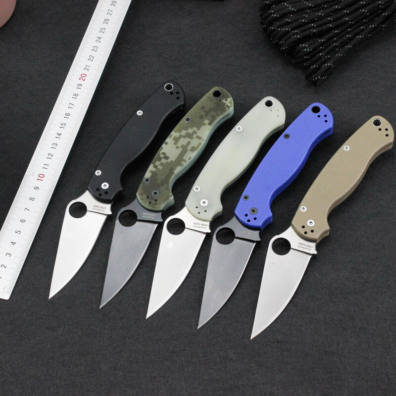 Titanium Alloy Handle Folding Knife, bolso ao ar livre, autodefesa, ferramenta de sobrevivência, Camping, G10, TC4, CPM S30V, venda quente