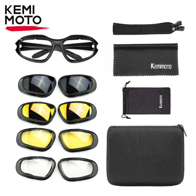 KEMiMOTO kacamata motor UV400 terpolarisasi, kacamata untuk menembak, pelindung mata, anti angin, kacamata motor Anti kabut untuk bersepeda